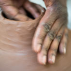 Magdalene Odundo in her studio in Farnham 2016